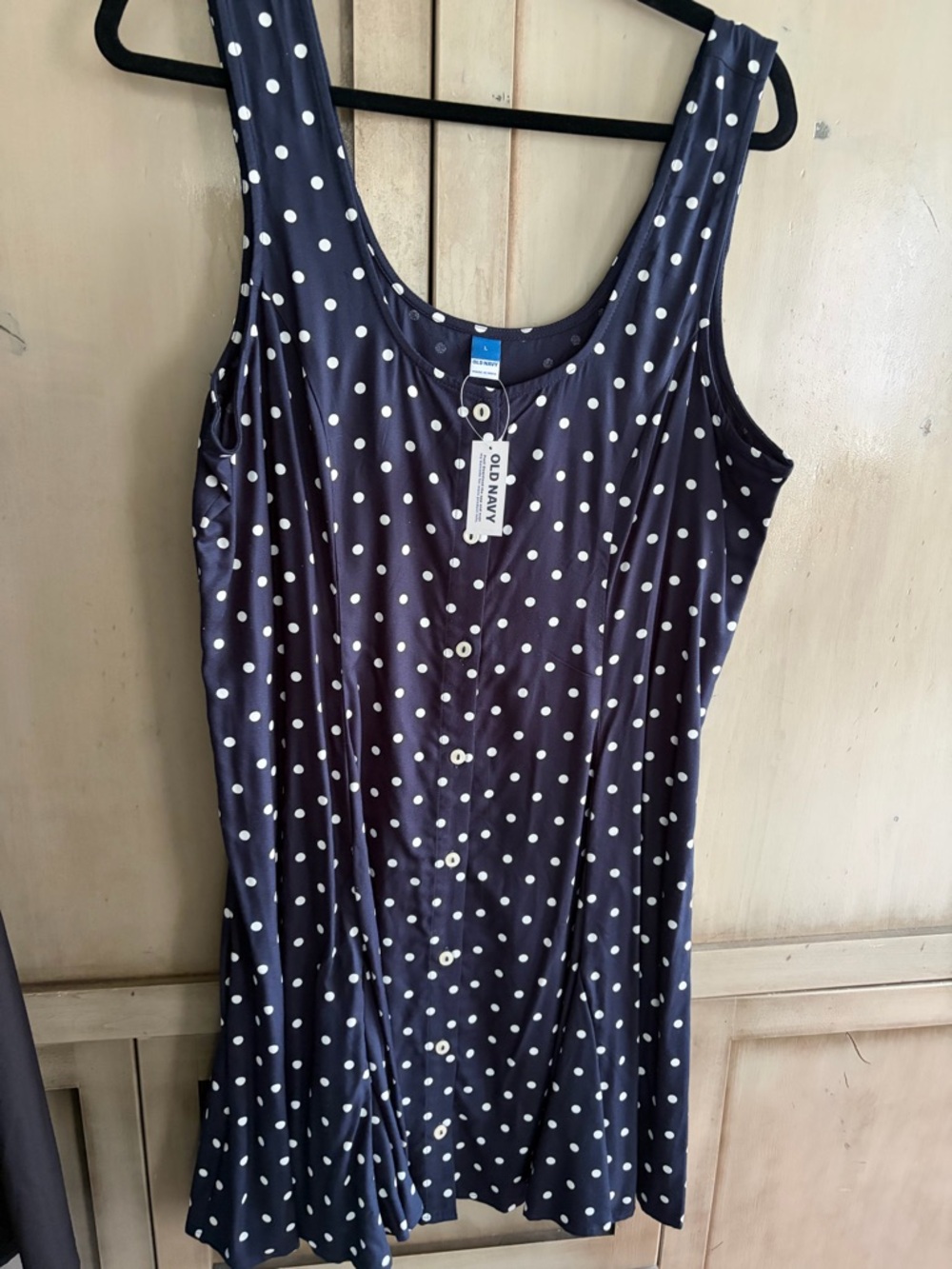Old Navy Navy Blue Polka Dot Midi Dress